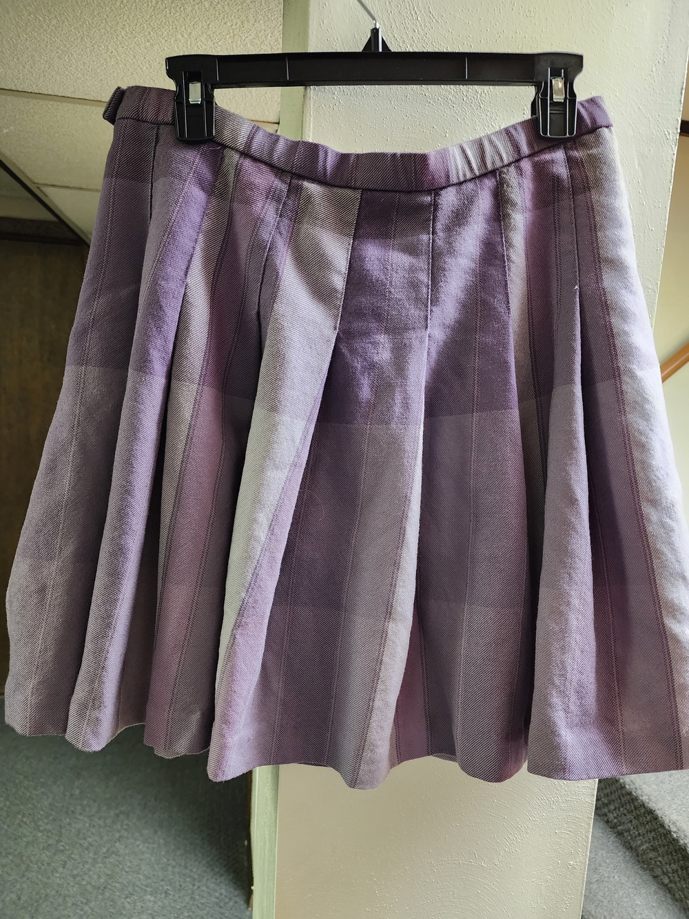 Pendleton Vintage Virgin Wool Sz 14 Lavender Plaid Pleated Skirt